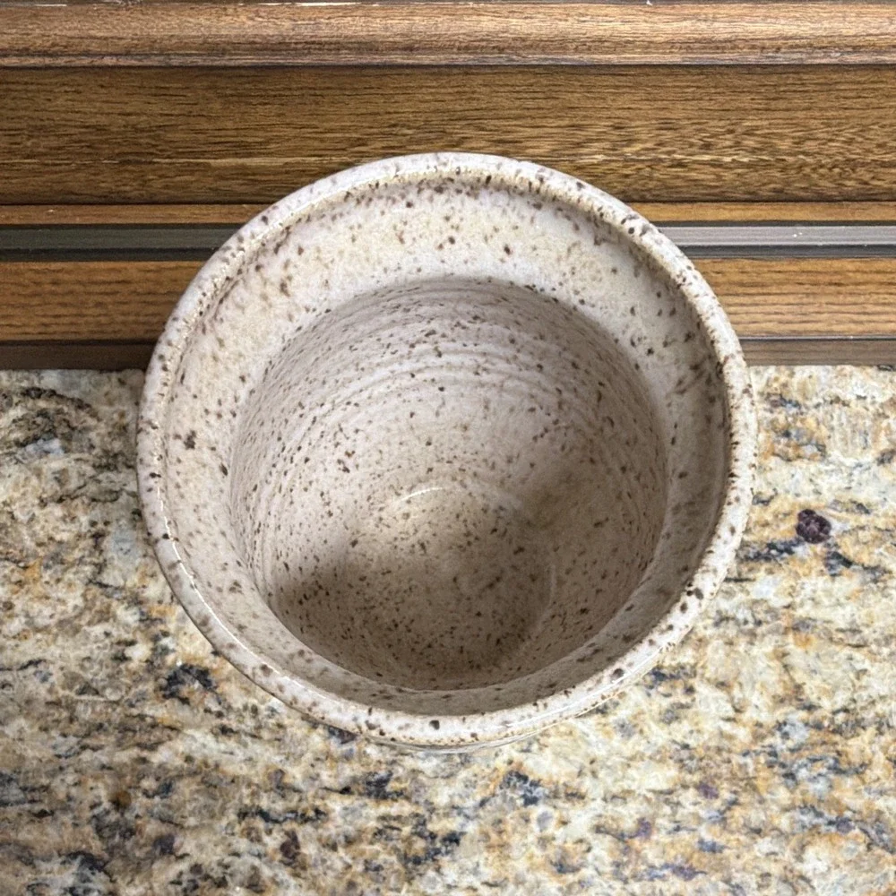 Signed JS Pottery North Carolina Stoneware Wine Goblet / Chalice